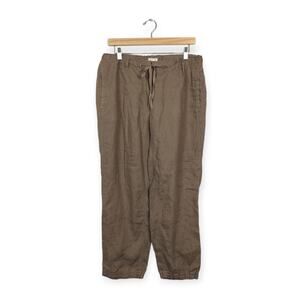 Eileen Fisher Tan 100% Organic Cotton Wide Trouser Lagenlook Pant